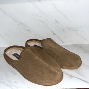 NEW Vince camuto faux fur brown slipper leather upper sz 9